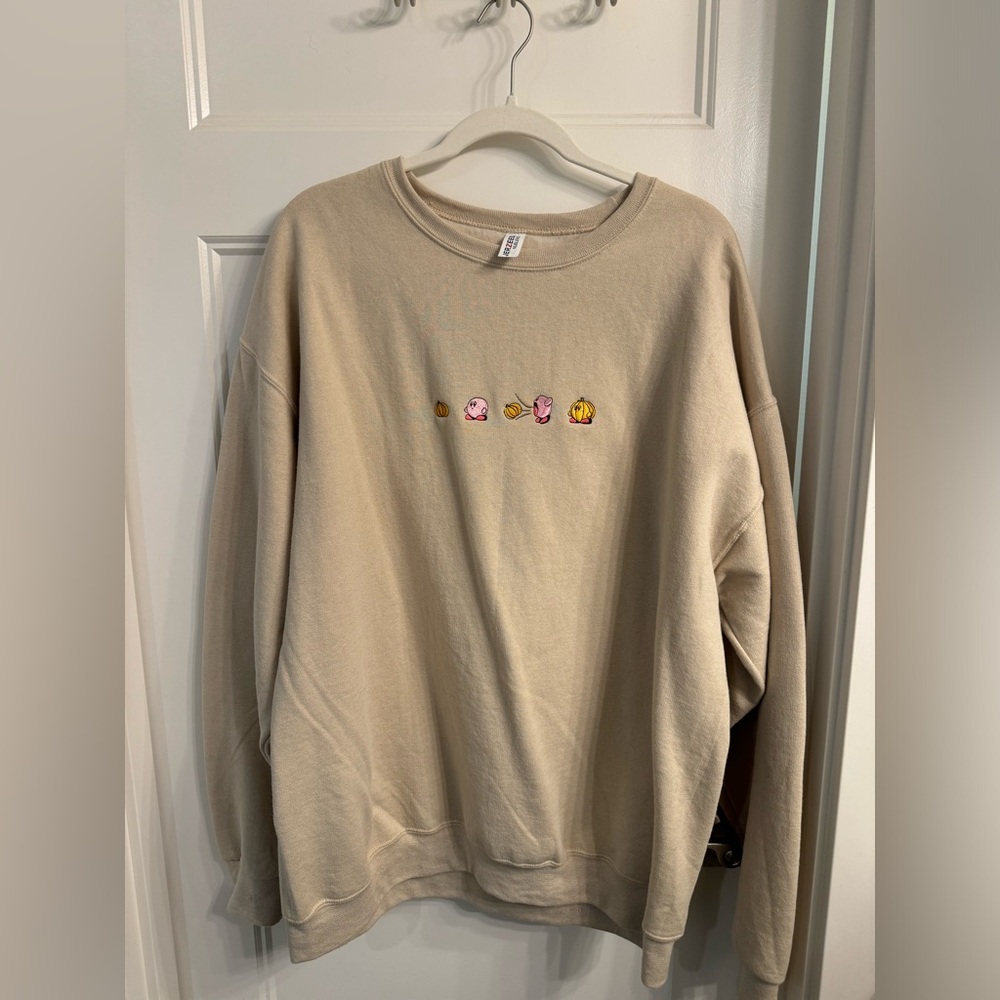 Tan Kirby Halloween Sweater; Unisex Large